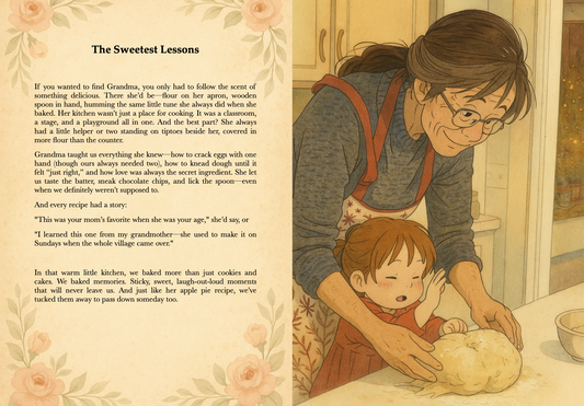 Product photo of a fully personalised illustrated book for grandmothers