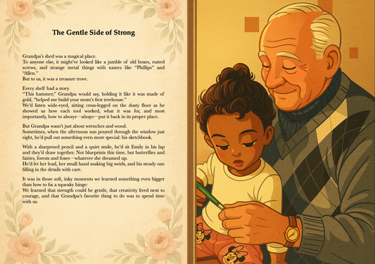 Product photo of a fully personalised illustrated book for grandfathers