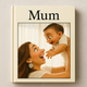 Book cover with a woman holding a baby and the word 'Mum' above them on a beige background.