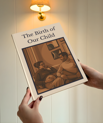 Product photo of a fully personalised illustrated book for parents