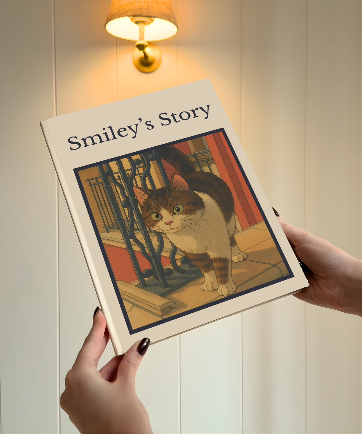 Product photo of a fully personalised book for cat owners 