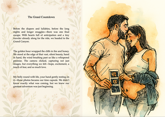 Product photo of a fully personalised illustrated book for parents