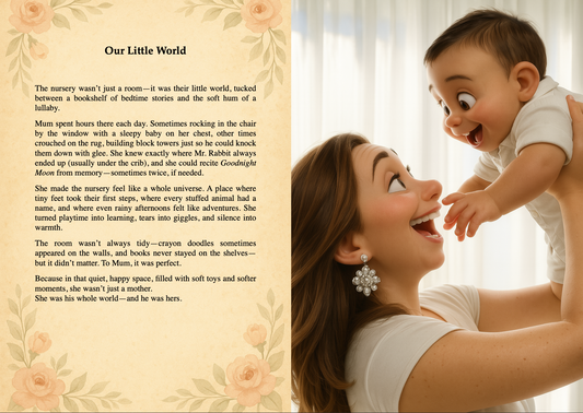Book cover with a woman holding a baby and the word 'Mum' above them on a beige background.